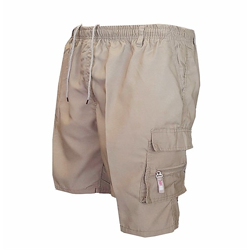  Homens Bermuda Cargo Shorts camuflados Shorts de Trilha Bolso multi Vários bolsos Design de cordão elástico Tecido Côr Camuflagem Respirável Exterior Comprimento do joelho Casual Diário Roupa de rua