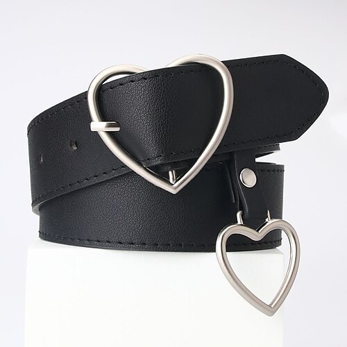 

Women's Unisex PU Buckle Belt PU Leather Prong Buckle Heart Casual Classic Party Daily Black Red Brown Coffee