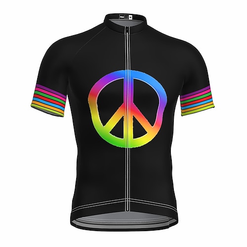 

21Grams Men's Cycling Jersey Short Sleeve Bike Top with 3 Rear Pockets Mountain Bike MTB Road Bike Cycling Breathable Quick Dry Moisture Wicking Reflective Strips Black Graphic Polyester Spandex