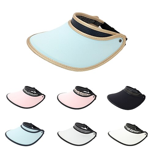 

Men's Women's Sun Hat Hiking Hat Visor Wide Brim Summer Outdoor UV Sun Protection Breathable Quick Dry Soft Hat Milky white letters Light pink leopard print black gold pattern for Fishing Climbing