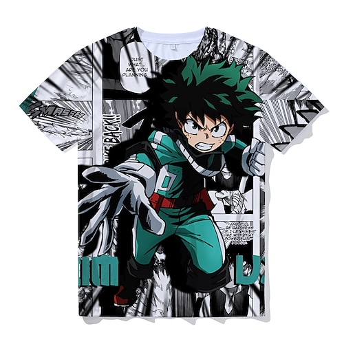 

Inspired by My Hero Academia Deku T-shirt Cartoon Manga Anime Harajuku Graphic Kawaii T-shirt For Men's Women's Unisex Adults' 3D Print 100% Polyester