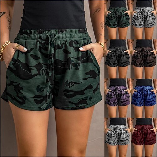 

Women's Yoga Shorts Drawstring Pocket Camo / Camouflage Sport Athleisure Shorts Bottoms Tummy Control Butt Lift Breathable Quick Dry Soft Yoga Fitness Gym Workout Pilates Running Athletic Athleisure