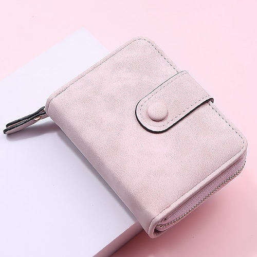 

Women's Wallet PU Leather Polyester Zipper Solid Color Daily Outdoor Dark Brown Black Pink Rose Red