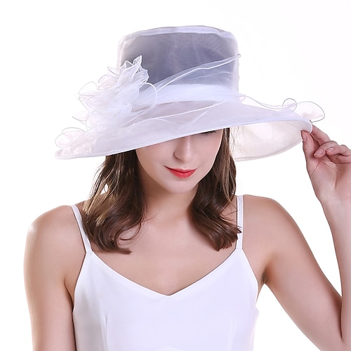 

Hats Organza Holiday Kentucky Derby Wedding With Appliques Headpiece Headwear