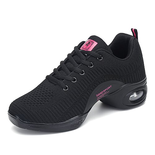 

Femme Baskets de Danse Utilisation Entraînement Hip hop Collections de fêtes Maille Basket Talon épais Bout rond Lacet Adulte Blanche Noir