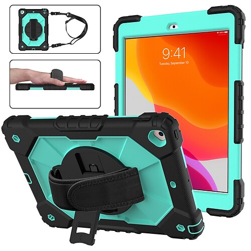 

Tablet Case Cover For Apple iPad 10.2'' 9th 8th 7th iPad Air 5th 4th iPad mini 6th iPad Pro 11'' 3rd Shoulder Strap with Stand Dustproof Solid Colored Silicone