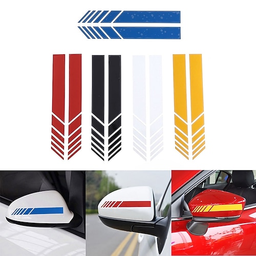 

StarFire Car Rearview Mirror Car Stickers Striped Reflective Warning Safe Driving Car Decals Arrow Feather Design Rearview Mirror Paired Stickers Five Colors Optional 2pcs