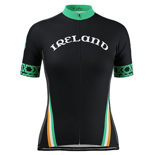 

21Grams Women's Cycling Jersey Short Sleeve Bike Top with 3 Rear Pockets Mountain Bike MTB Road Bike Cycling Breathable Quick Dry Moisture Wicking Reflective Strips Black Ireland Polyester Spandex