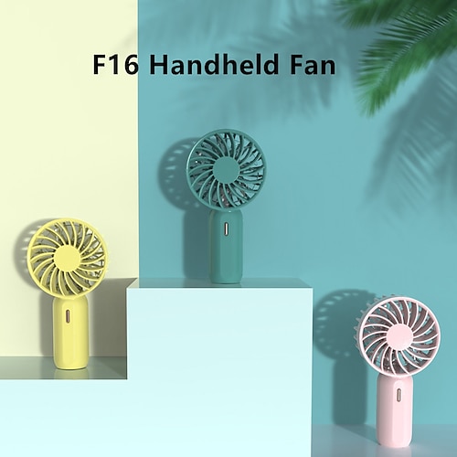 

F16 Handheld Fan Portable Quiet Operation 500mAh Battery Atmosphere Color Light 3 Speed USB Rechargeable Portable Small Fan