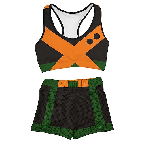 

Demon Slayer: Kimetsu no Yaiba Bakugou Katsuki Outfits Cartoon Manga Anime Harajuku Graphic Kawaii Tank Shorts For Men's Women's Unisex Adults' 3D Print 100% Polyester