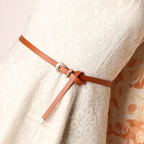 

Women's Unisex PU Buckle Belt PU Leather Prong Buckle Embossed Casual Classic Party Daily Black Brown Coffee