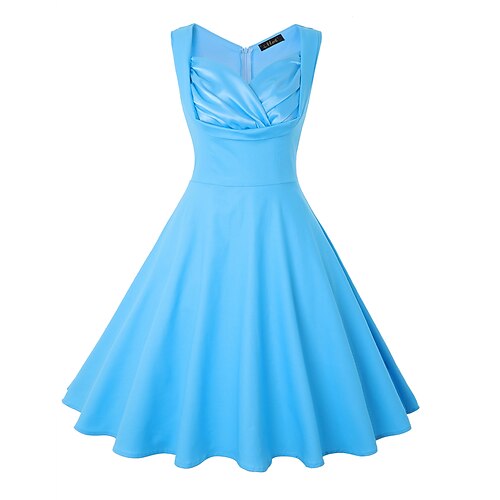 

Audrey Hepburn Vintage JSK / Jumper Skirt Women's Costume Vintage Cosplay Date Midi / Spandex