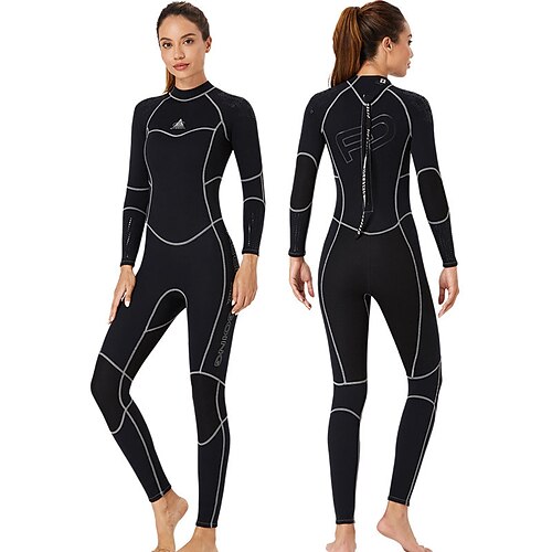 

Dive&Sail Women's Full Wetsuit 1.5mm SCR Neoprene Diving Suit Thermal Warm UPF50 Fleece Lining High Elasticity Long Sleeve Full Body Back Zip - Swimming Diving Surfing Scuba Patchwork Spring Summer