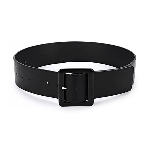 

Women's Wide Belt PU Leather Prong Buckle Geometric Cowboy Vintage Retro Daily Work Black