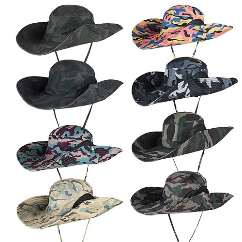 

Men's Women's Sun Hat Fishing Hat Hiking Hat Boonie hat Wide Brim Summer Outdoor UV Sun Protection Breathable Quick Dry Soft Hat No. 7 color No. 3 color No. 5 color for Fishing Climbing Beach