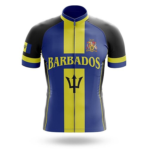 

21Grams Men's Cycling Jersey Short Sleeve Bike Top with 3 Rear Pockets Mountain Bike MTB Road Bike Cycling Breathable Quick Dry Moisture Wicking Reflective Strips Blue Graphic Color Block Polyester