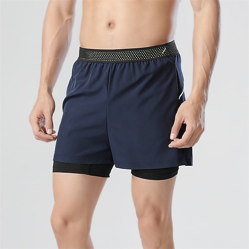 

Men's Casual / Sporty Athletic Chinos Shorts Pocket Elastic Waist Short Pants Casual Daily Micro-elastic Lattice Comfort Breathable Mid Waist Black Grey Navy Blue L XL XXL 3XL