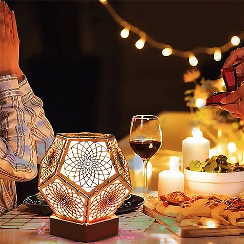 

Ramadan Eid Lights Bohemian Floor Lamp Room Decoration Night Light Colorful Mosaic Atmosphere Projector Light Home Decor