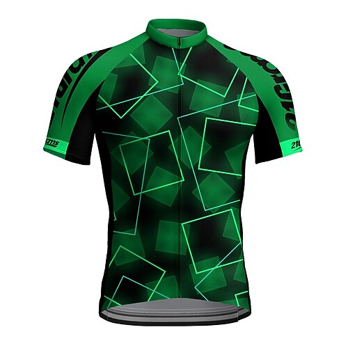 

21Grams Men's Cycling Jersey Short Sleeve Bike Top with 3 Rear Pockets Mountain Bike MTB Road Bike Cycling Breathable Quick Dry Moisture Wicking Reflective Strips Green Polyester Spandex Sports