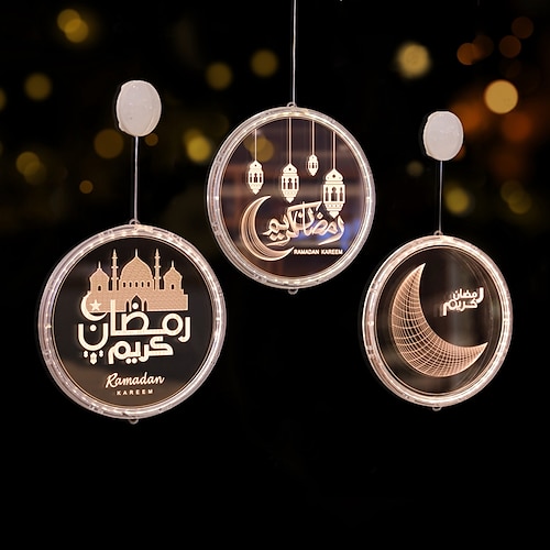

Eid Mubarak Moon Star Lights Castle Decoration Lamp Round Night Light Islam Ramadan Home Party Eid Adha Decoration Gifts