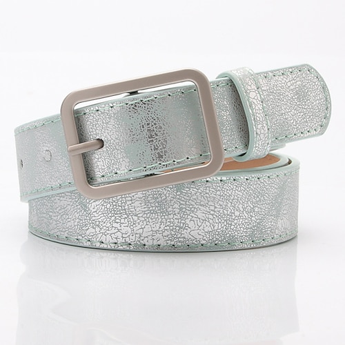 

Women's Unisex PU Buckle Belt PU Leather Prong Buckle Plain Casual Classic Party Daily Green Black Pink Silver