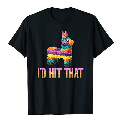 

Cinco de Mayo Fiesta I'd Hit That Pinata T-shirt Gym Top Back To School Pattern Mexico Independence Day Day of the Dead T-shirt For Men's Women's Unisex Adults' Hot Stamping 100% Polyester