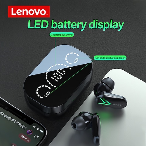 

lenovo xt82 fones de ouvido sem fio para jogos fones de ouvido esportivos bluetooth 5.1 fones de ouvido para jogos de baixa latência com bateria led microfone de exibição