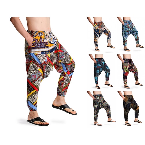 

Men's Trousers Baggy Cropped Pants Casual Pants Jogger Pants 3D Print Print Character Zebra Sports Ankle-Length Casual Daily Boho Ethnic Style 1 2 Inelastic