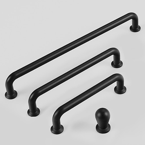 

2pcs Bookcase Black Handle Modern Simple Style Wardrobe Bedside Table Handle Cabinet Drawer North European Door Handle Single Hole Small Handle