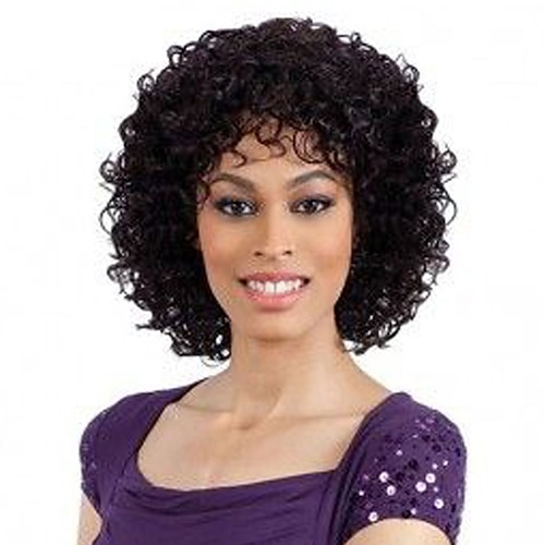 

Short Human Hair Wigs Non-Remy Human Hair Curly Wigs For Women 100% Human Hair Machine Made No Smell 6 Inch