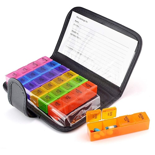 

Color Leather Bag Medicine Box 28 Format Notebook Type 7 Colors Rainbow Wallet Medicine Box