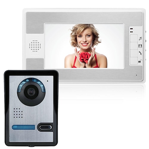 

MOUNTAINONE SY812FA11 Interphone Wired Camera / Built in out Speaker 7 inch Hands-free 960640 Pixel One to One video doorphone