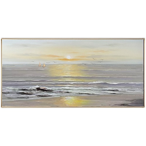 

Oil Painting 100% Handmade Hand Painted Wall Art On Canvas Vertical Abstract Landscape Seascape Sunset Contemporary Modern Home Decoration Decor Rolled Canvas No Frame Unstretched
