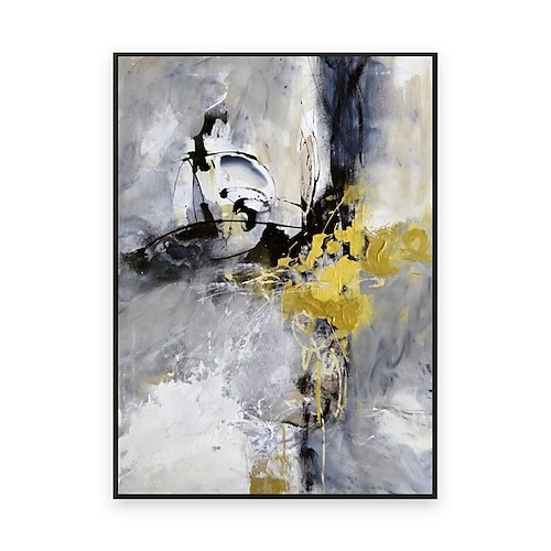 

Oil Painting 100% Handmade Hand Painted Wall Art On Canvas Abstract Modern Yellow Grey Home Decoration Decor Rolled Canvas No Frame Unstretched