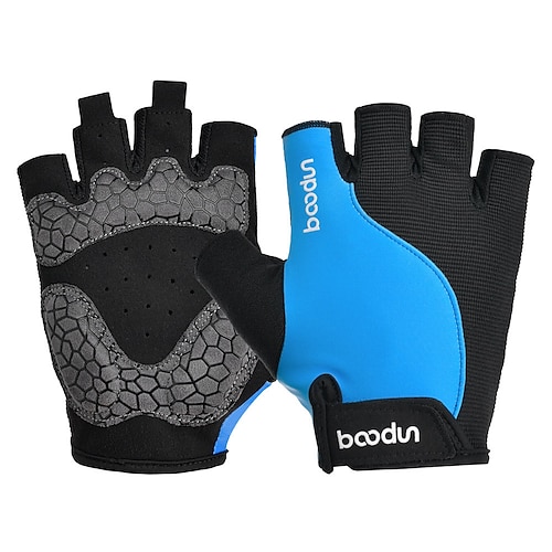 

BOODUN Bike Gloves Cycling Gloves Fingerless Gloves Windproof Warm Breathable Quick Dry Sports Gloves Mountain Bike MTB Outdoor Exercise Cycling / Bike Lycra Blue Black for Adults'