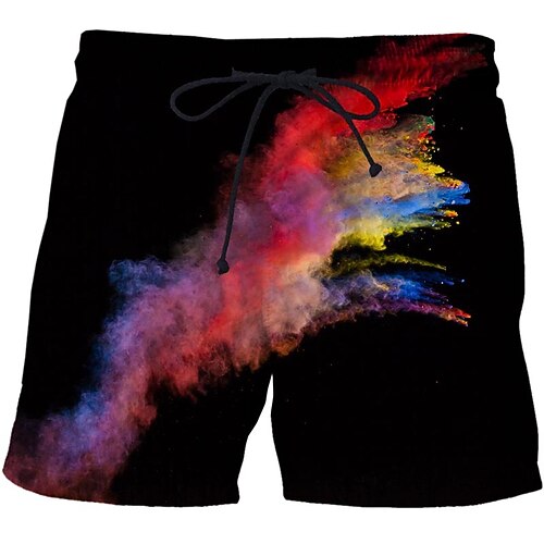 

Men's Casual Fashion Shorts Beach Shorts 3D Print Elastic Drawstring Design Knee Length Pants Daily Holiday Micro-elastic Smoke Graphic Comfort Soft Mid Waist Blue Black Black-Red Yellow M L XL XXL
