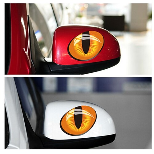

StarFire 1 Pair Cat Eye Car Stickers 3D Cat Eye Rearview Mirror Stickers Cute Car Reflective Stickers
