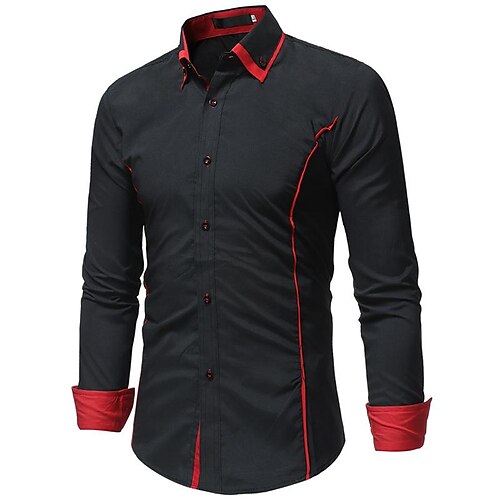 

Per uomo Camicie Camicia con bottoni Camicia con colletto Bianco Blu Nero / Rosso Liscio Colletto Matrimonio Ufficio Abbigliamento