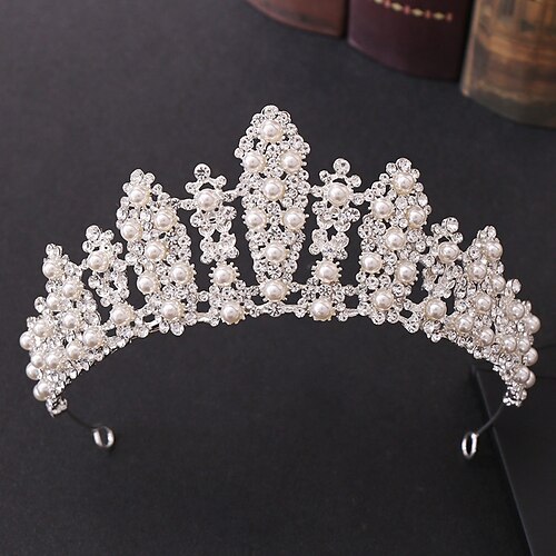 

Crown Tiaras Legering Bryllup Fest / aften Elegant Skinnende Med Imitasjonsperle Gummi Hodeplagg Hodeplagg