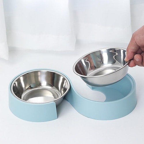 

Pet Bowl S-shaped Minimalist Design Pet Cat Bowl Anti-overturning Dog Bowl Cat Food Bowl Water Bowl Factory Direct Sales