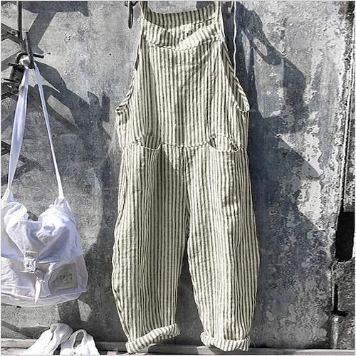 

Women's Overalls Cotton Blend Black Yellow Red Streetwear Casual Lounge Daily Vacation Going out Pocket Print Micro-elastic Full Length Plaid L XL XXL 3XL