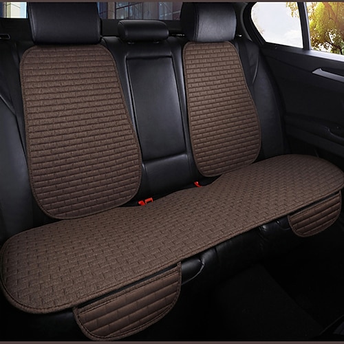 StarFire 3pcs/set Flax Car Seat Cover Protector Linen Front for