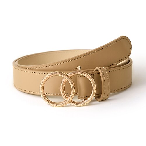 

Women's PU Buckle Belt PU Leather O-ring Buckle O-ring Classic Cowboy Party Wedding Beige