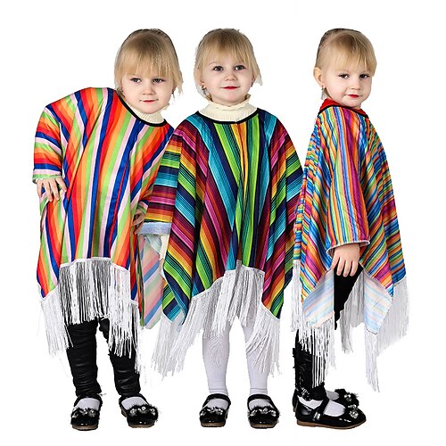 

messicano Stile Carnevale di Venezia Costume da poncho serape Per bambini Da ragazzo Cosplay Cinco de Mayo Festa dell'Indipendenza del Messico Giorno dei Morti Carnevale Mascherata Feste / vacanze