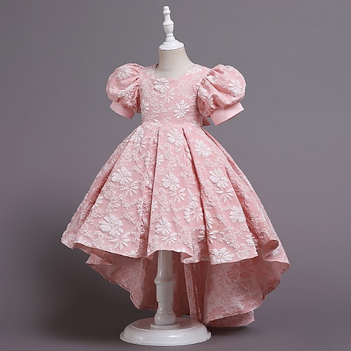 

Vestido de niña pequeña para niños, vestido de patinador liso, fiesta diaria, manga abullonada, rojo, hasta la rodilla, manga corta, princesa, vestidos lindos, primavera verano, delgado, 3 a 12 años.