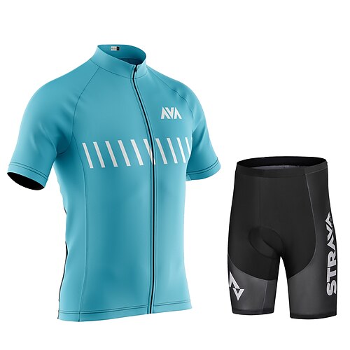 

CAWANFLY Men's Cycling Jersey with Shorts Short Sleeve Mountain Bike MTB Road Bike Cycling Mint Green Bike Padded Shorts / Chamois Clothing Suit UV Resistant 3D Pad Anatomic Design Ultraviolet