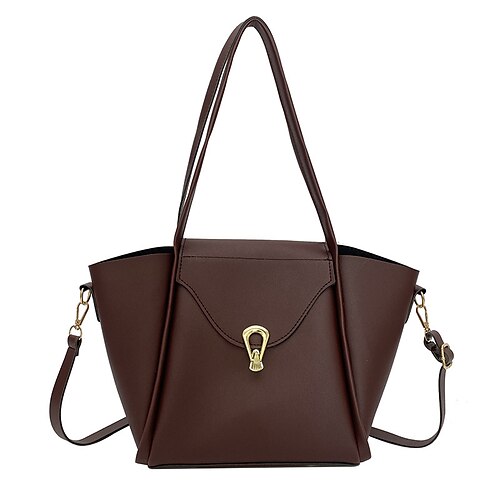 

Women's Sling Bags Shoulder Bag PU Leather Zipper Plain Daily Date White Black Brown Coffee