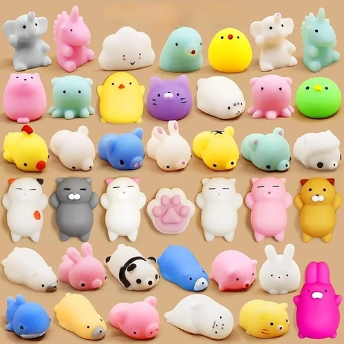 

50/80/100PCS Kawaii Squishies Mochi Anima Squishy Toys For Girls Boys Antistress Ball Squeeze Party Favors Stress Relief Toys For Birthday