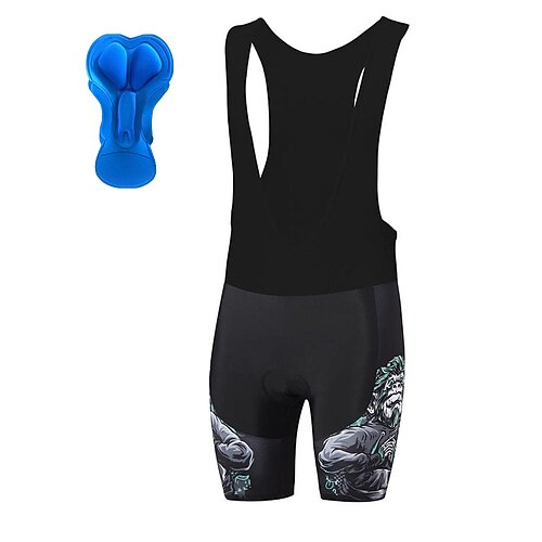 

21Grams Men's Cycling Bib Shorts Bike Bib Shorts Bottoms Mountain Bike MTB Road Bike Cycling Sports Animal 3D Pad Cycling Breathable Quick Dry Black Polyester Spandex Clothing Apparel Bike Wear