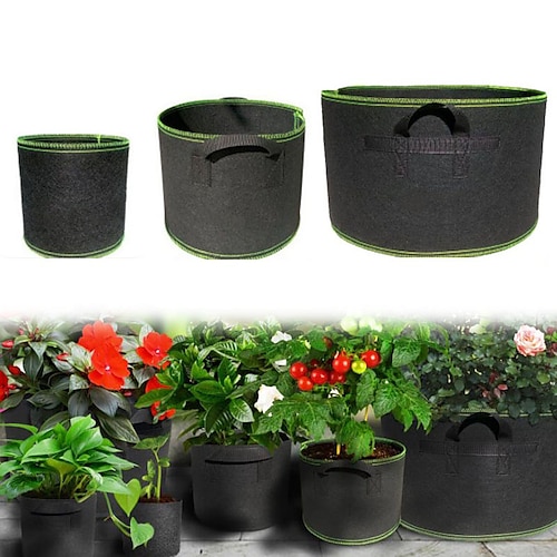

3 Pieces/set Grow Bags Heavy Duty Aeration Fabric Pots Thickened Nonwoven Fabric Pots Plant Grow Bags with Handles Reinforced Weight Capacity & Durable for Indoor and Outdoor Garden